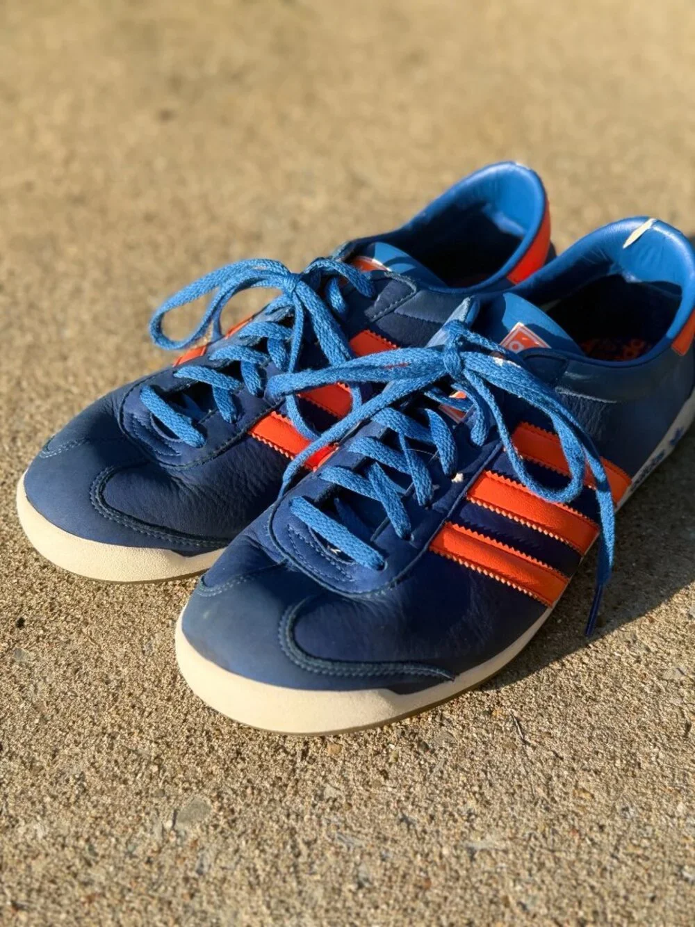 Adidas The Sneeker G14507 Mens 8.5 Blue Orange Leather Retro Terrace Y2K 4023